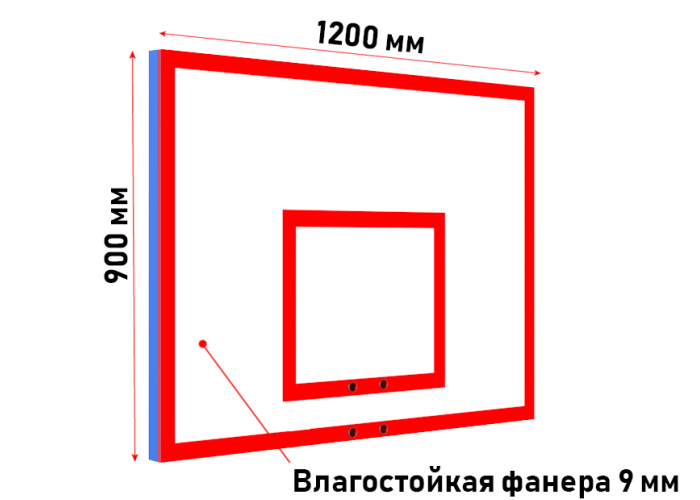 Стандартные размеры баскетбольного щита и кольца чертеж