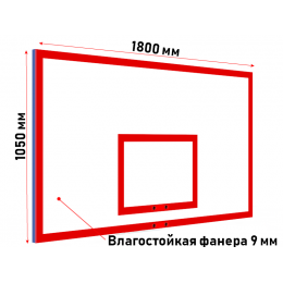 Щит баскетбольный игровой из фанеры на металлическом каркасе