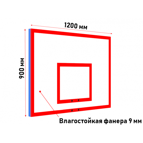 Щит тренировочный из фанеры на металлическом каркасе 1200х900