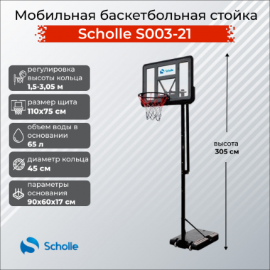 Баскетбольный стенд Scholle S003-21
