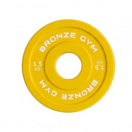 Диск олимпийский BRONZE GYM тяжелоатлетический желтый 1,5 кг