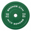 Диск калиброванный BRONZE GYM для пауэрлифтинга зеленый 10 кг