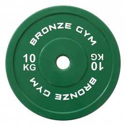 Диск калиброванный BRONZE GYM для пауэрлифтинга зеленый 10 кг