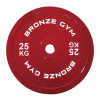 Диск олимпийский BRONZE GYM тяжелоатлетический красный 25 кг