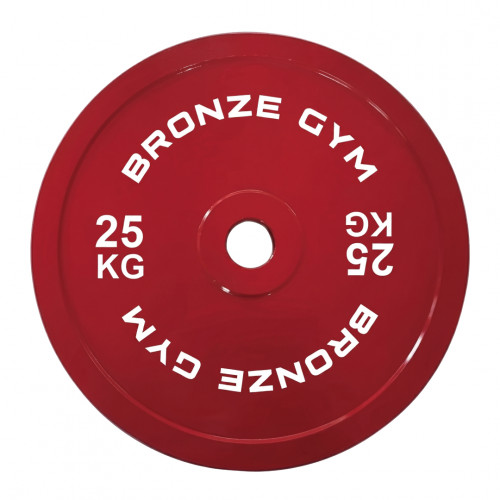 Диск олимпийский BRONZE GYM тяжелоатлетический красный 25 кг