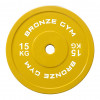 Диск олимпийский BRONZE GYM тяжелоатлетический желтый 15 кг