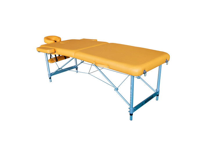 Массажный стол DFC NIRVANA, Elegant LUXE, 186х70х4 см, алюм. ножки, цвет горчичный (Mustard)