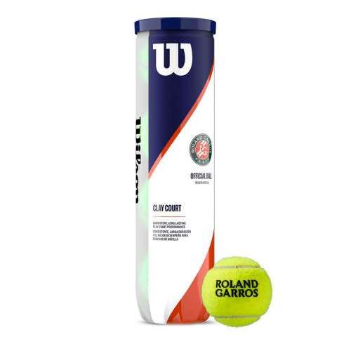 Мяч для большого тенниса WILSON Roland Garros Clay Court, одобрен ITF, упаковка 4 мяча 
