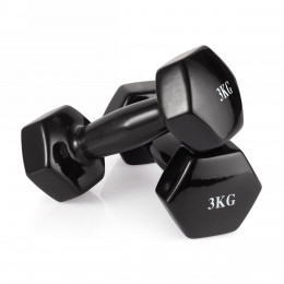 Гантель неразборная 3 кг. винил (2 штуки) VictoryFit VF-DV030-2