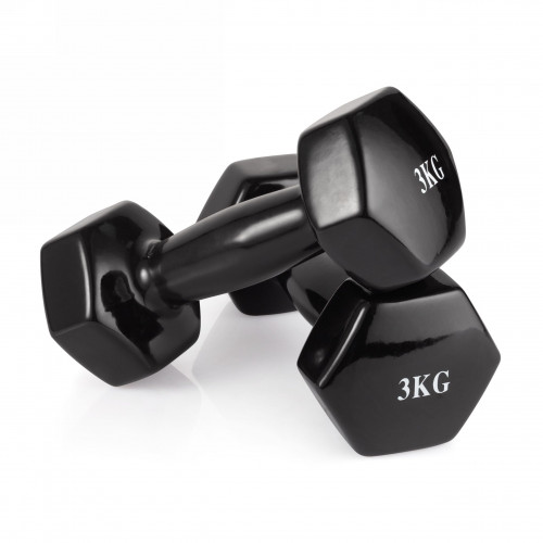 Гантель неразборная 3 кг. винил (2 штуки) VictoryFit VF-DV030-2